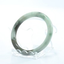 Jade Bangle Burmese Jadeite Rounded Cut Natural Stone Bracelet 6.7 inch 54.5 mm - £52.24 GBP