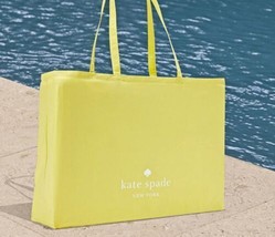Kate Spade Extra Large Tote Bag Yellow Beach Foldable Reusable Eco Shopping - £15.91 GBP