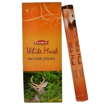 Tridev Incense Sticks White Musk Fragrance Masala Agarbatti Meditation 120 Stick - £14.51 GBP