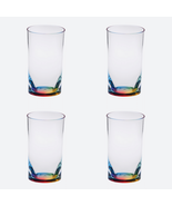 Set of Four Clear and Rainbow Acrylic Highball Glasses - $1,534.31 MXN