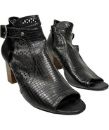 Wear.Ever womens Sasha Black Laser Cut Peep Toe Heeled Sandal AG-F17 siz... - $27.55