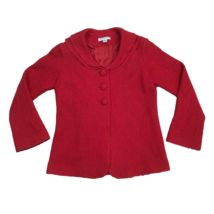 Pendleton Red Wool Shirt Jacket Blazer 3 Buttons Ruffle Collar SZ Petite S 920A - £29.01 GBP