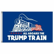 3x5 Ft Trump 2020 All Board the Trump Train President Donald 100D Rought Tex - £11.79 GBP