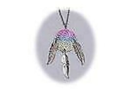 2 Pc 18 Inch Metal Dream Catcher Rainbow Necklace W Silver Feathers jl668 Jewel - £12.70 GBP