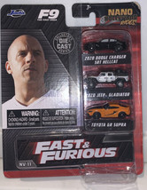 Jada Nano Hollywood Rides: 1.65&quot; Fast &amp; Furious F9 Fast Saga 3-PK - £10.27 GBP