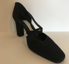 Bandolino Women&#39;s Suede Strappy High Heels Shoes Black Straps Size 9M - £31.89 GBP