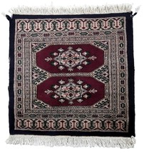 Handmade vintage Uzbek Bukhara rug 1.8&#39; x 2.1&#39; (55cm x 65cm) 1970s - 1C848 - $191.43 CAD