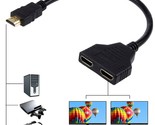 Hdmi Splitter Adapter Cable Hdmi Male 1080P To Dual Hdmi Female 1 To 2 W... - £12.58 GBP