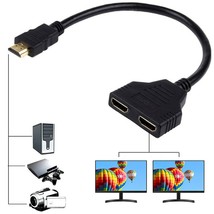 Hdmi Splitter Adapter Cable Hdmi Male 1080P To Dual Hdmi Female 1 To 2 W... - £12.48 GBP