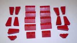 22 Used Lego 2x4 - 2x3 - 2x1x3 Dark Red Slope Brick 3037 - 3038 - 4460 - 2449 - £7.93 GBP