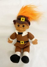 Vintage Thanksgiving Pilgrim Troll Doll Russ Orange Hair  8&quot; Rubber Head - $185.15 MXN