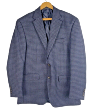 Chaps Ralph Lauren Blazer Sport Coat Jacket Mens 40R Lambs Wool Gray Blu... - $55.74