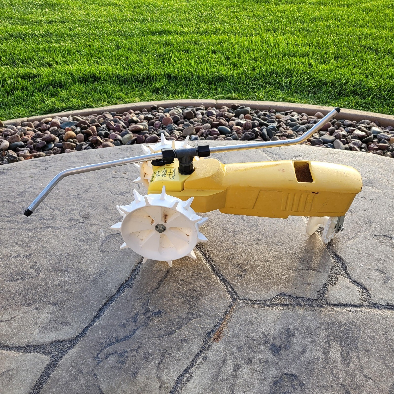Nelson Yellow Cast Iron Tractor Sprinkler Lawn Garden Grass Rain Train T... - £22.33 GBP