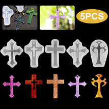 5PCS Silicone Cross Resin Mold Mirror Epoxy Mould Craft DIY Jewelry Pend... - £14.15 GBP