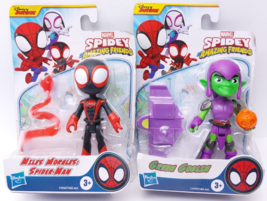 Marvel Spidey &amp; His Amazing Friends Miles Morales + Green Goblin Action Figure - £14.49 GBP