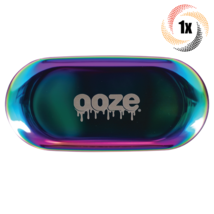 1x Tray Ooze Small Aura Metal Smoking Rolling Tray | Rainbow Logo Design - £14.12 GBP