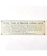 Asthma Medicine Dr Hayes Buffalo NY 1897 Advertisement Victorian Medical... - $372.45 MXN