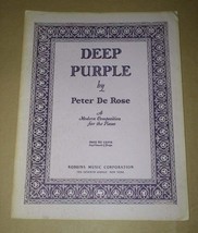 Deep Purple Songbook Vintage 1934 Peter De Rose Robbins Music Corporation - $34.21 CAD