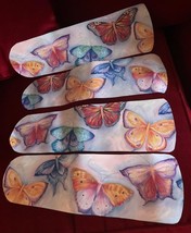 Beautiful Custom Butterfly Butterflies Decorated Ceiling Fan Cotton Candy Sky - £93.42 GBP