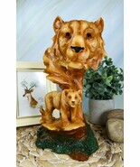 Ebros Tiger Bust Statue 9.25&quot;H Faux Wood Resin Tiger Family Wildlife Fig... - $42.36 CAD