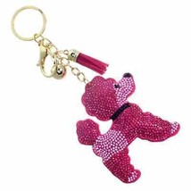 Pink Poodle Crystal Keychain Keyring Bag Charm - £11.65 GBP
