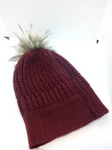 Knitted Beanie Hat Faux Fur Pom  Winter  Cap Hat ✨ Made in Italy - £7.91 GBP