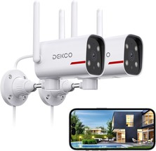 The Dekco 2 Pack Outdoor Security Camera Features A 2K Color Night Visio... - $90.97