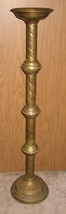 Vintage Antique 44&quot; Tall Brass Altar Church Paschal Candlestick Great Patina - £228.70 GBP