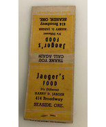 Vintage Advance Matchbook Jaeger’s Food Harry D Seaside Oregon Adverting - £15.00 GBP