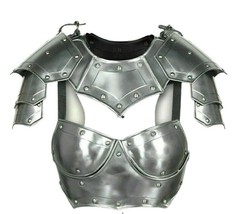 LARP 18GA Steel Medieval Knight Queen Lady Woman Half Body Armor Armor Suit - £93.84 GBP