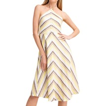 Gilli Yellow Taupe Stripe Halter Neck A Line Size Small New - £14.53 GBP