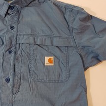Carhartt 101178 496 Men's Blue Cotton Blend Force Mandan Short Sleeve Shirt Sz L image 4