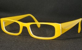 Unic Eyewear Handmade Mo 214 1440 Yellow /White Unique Rare Eyeglasses 48-18-140 - $64.33