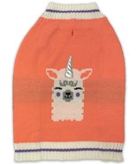 Walmart Brand Dog Sweater Happy Llama W Horn Peach Pink Color MEDIUM New - $10.73