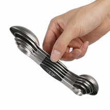 Magnetic Measuring Spoons Set Dual Sided Stainless Steel Measuring Spoon Stackab - £18.97 GBP