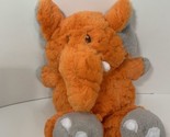 Animal Adventure orange gray plush elephant rattle baby toy stuffed anim... - $8.90