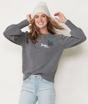 NWT Women&#39;s Lauren Conrad L/S Crew Neck Christmas Holiday Graphic Sweater Sz XL - £31.84 GBP