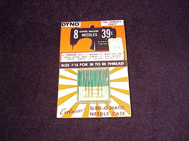 Vintage Dyno 8 Sewing Machine Needles Pack, Size 16, no. 839, nickel finish - $7.95