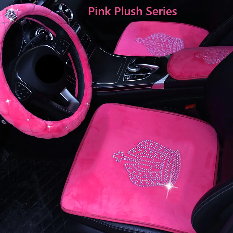 Hot Rose Pink Bling Car Accessories Interior Set for Women Girls Glitter... - $14.79+