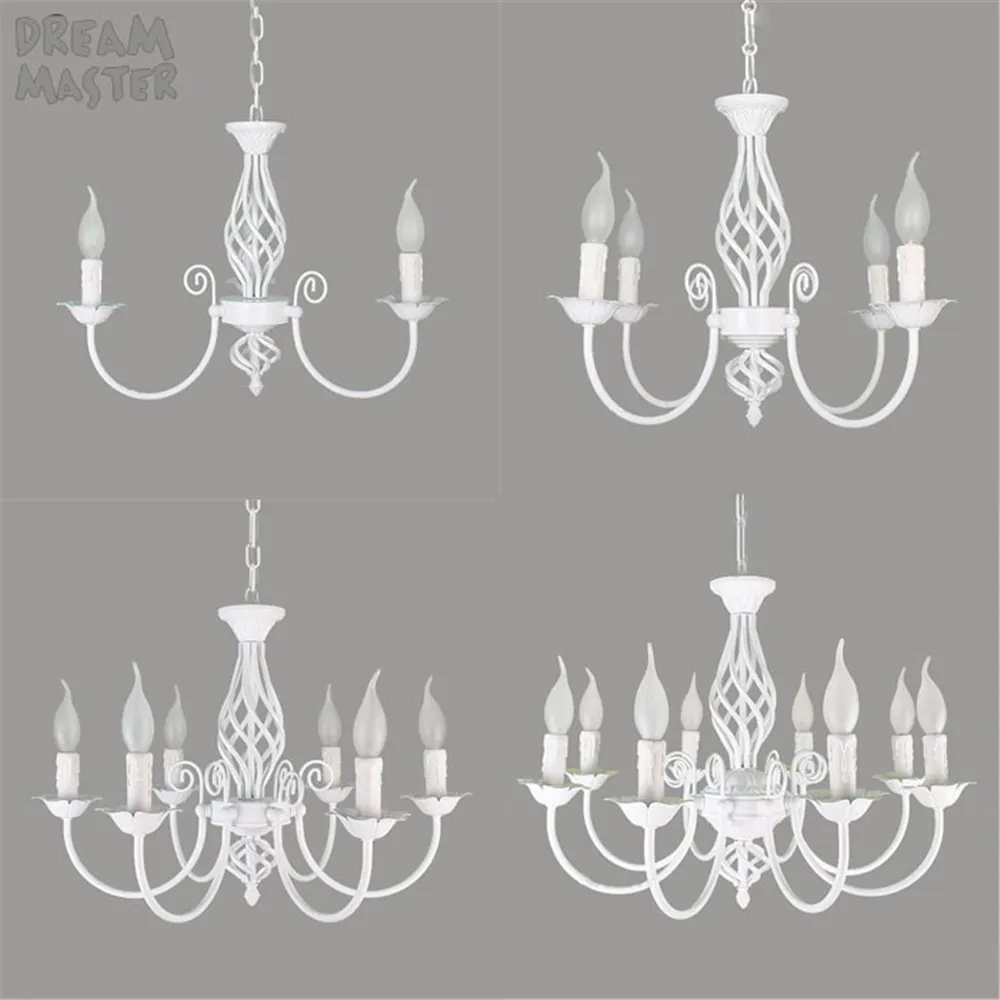 Pean style 3 4 6 8 e14 bulbs iron chandeliers living room white lamps modern chandelier thumb200