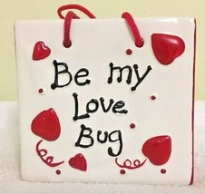 "BE MY LOVE BUG" Red & White Ceramic Pot - £7.90 GBP