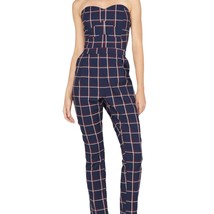 Adelyn Rae Yara Navy Plaid Strapless Jumpsuit NWT Small - $1,142.18 MXN