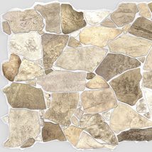 Dundee Deco REAZ245WB Brown Beige Faux Stone PVC 3D Wall Panel, 3.2 ft X 2.1 ft  - £16.44 GBP+