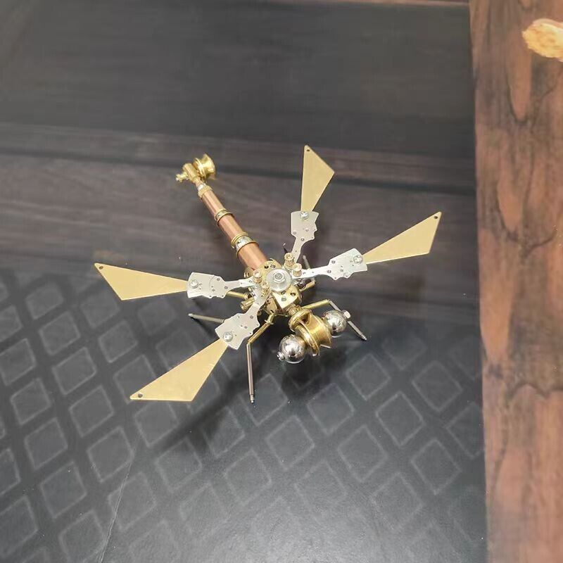 Mechanical Insect Dragonfly Steampunk Figurine Handmade Dragonfly Art Sculpture