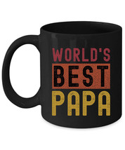 Worlds Best Papa Father&#39;s Day Coffee Mug Vintage Black Cup Retro Gift Fo... - £14.99 GBP+