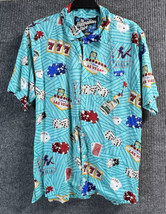 VTG Rowdy Gentleman Shirt Mens XL Casino Hawaiian Button Down Short Sleeve - £25.84 GBP