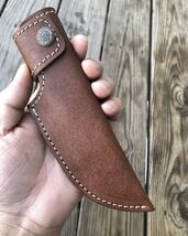 EDC 4.5”Fixed blade Leather Sheath / Scout Knife Holster / vertical Knife - $12.22
