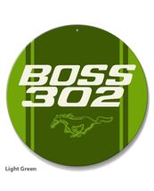 Ford Mustang Boss 302 Car Vehicle Logo Poster Metal Round Sign 8x8in Vin... - $24.74