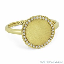 0.10ct Round Cut Diamond 14k Yellow Gold Right-Hand Brushed-Finish Fashion Ring - £389.66 GBP