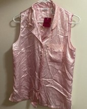 Enchaning Women’s Pink Satiny Sleep Vest Shirt S Small New NWT Bust 36” - £4.46 GBP